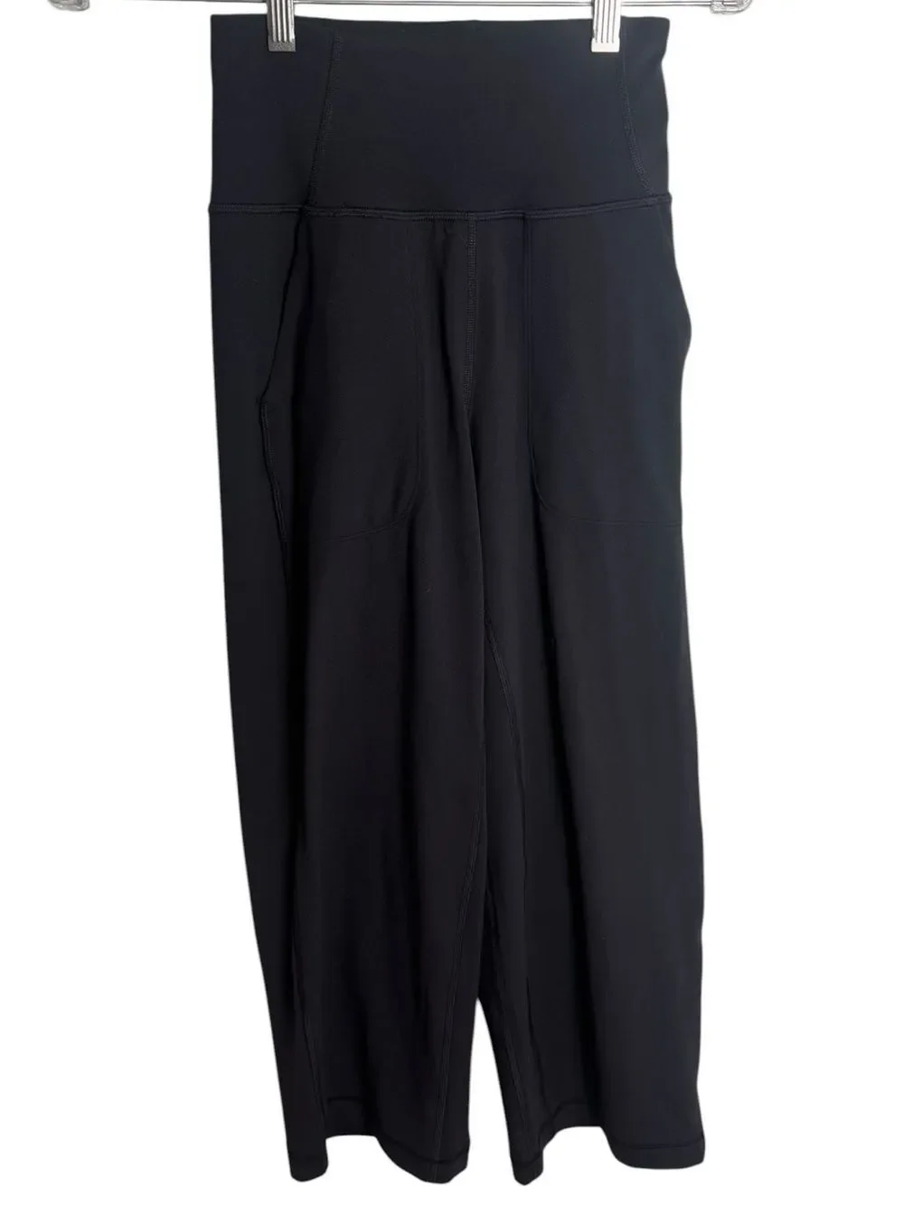 lululemon Align Super-High-Rise Wide-Leg Crops in black. 2
